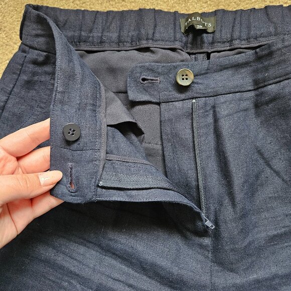 Talbots - size 10P -‎ Navy Blue 100% Linen Capri Pants - Made in Vietnam - Picture 3 of 11